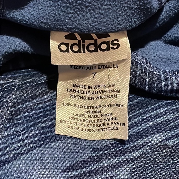 Adidas Kid’s Blue Hoodie Size 7 - Picture 2 of 4